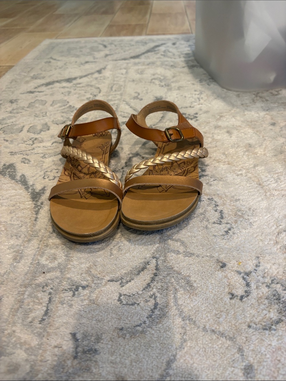 Blowfish Tan and Gold Braided Strap Kids Sandals